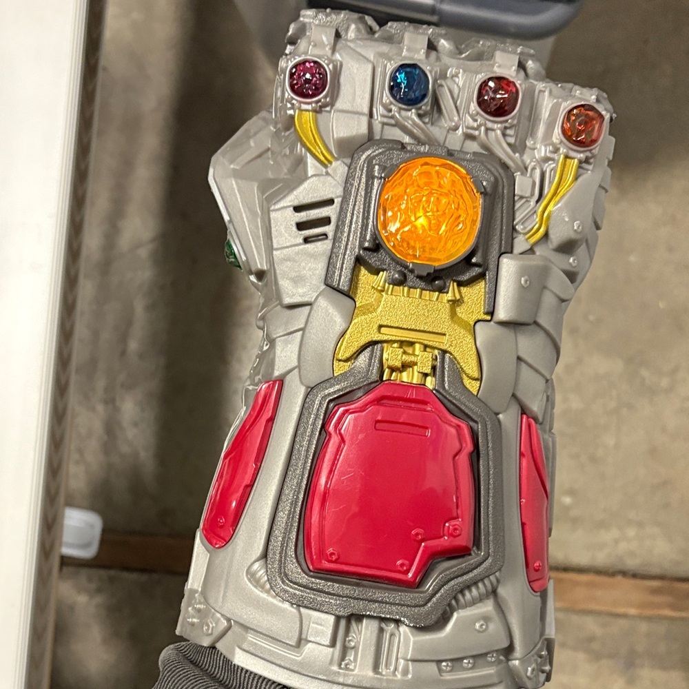 Silver and Red Infinity Gauntlet Toy